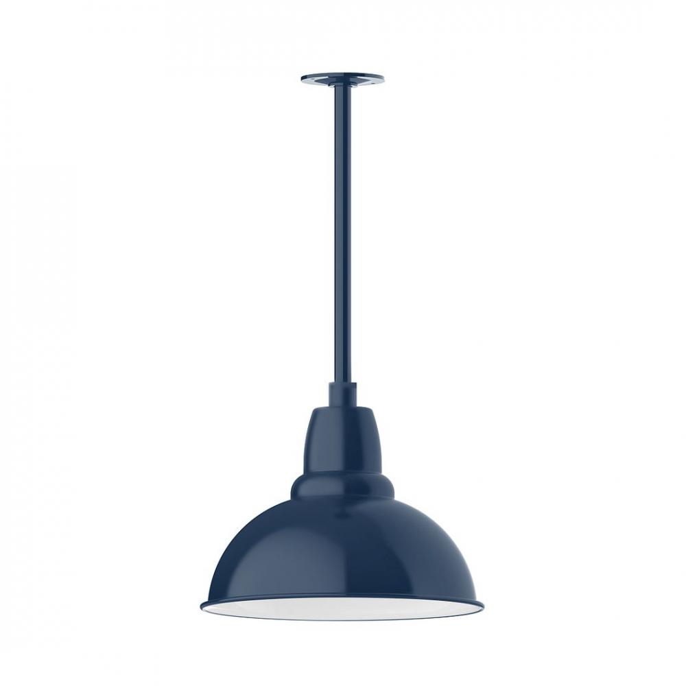 14&#34; Cafe shade, stem mount LED Pendant with canopy, Navy