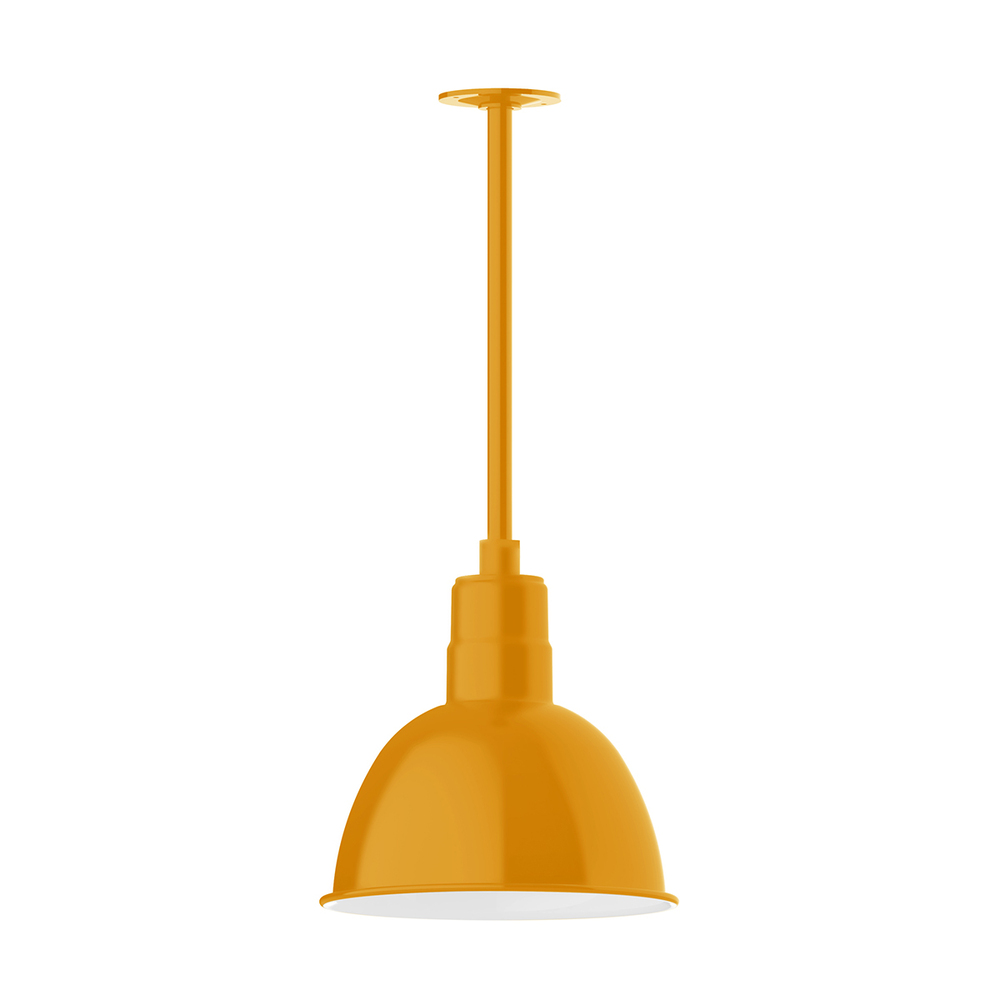 12&#34; Deep Bowl shade, stem mount pendant with canopy, Bright Yellow