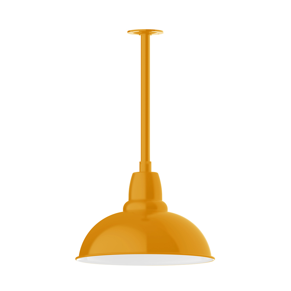 16&#34; Cafe shade, stem mount pendant with canopy, Bright Yellow