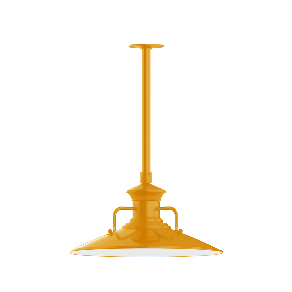 18&#34; Homestead shade, stem mount pendant with canopy, Bright Yellow