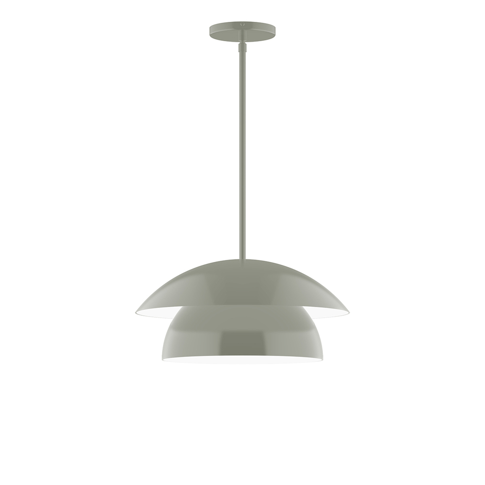 16&#34; Nest Stem Hung Pendant, Moss Green