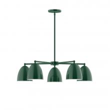 Montclair Light Works CHC417-42-L10 - 5-Light J-Series Chandelier, Forest Green