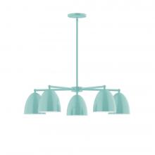 Montclair Light Works CHC417-48-L10 - 5-Light J-Series Chandelier, Sea Green