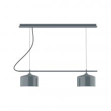 Montclair Light Works CHAX445-40-L12 - 3-Light Linear Axis LED Chandelier, Slate Gray