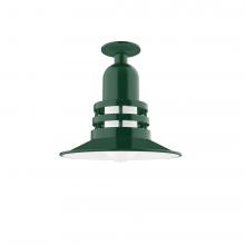 Montclair Light Works FMB148-42 - Atomic 12" Flush Mount Light in Forest Green