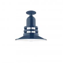 Montclair Light Works FMB148-50-G07 - Atomic 12" Flush Mount Light with Frosted Glass in Navy