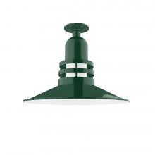 Montclair Light Works FMB149-42 - Atomic 16" Flush Mount Light in Forest Green