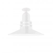 Montclair Light Works FMB149-44-G07 - Atomic 16" Flush Mount Light with Frosted Glass in White