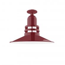 Montclair Light Works FMB149-55 - Atomic 16" Flush Mount Light in Barn Red