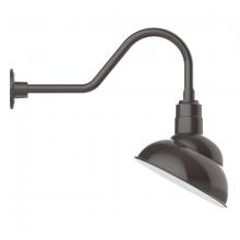 Montclair Light Works GNB121-51 - 12" Emblem shade gooseneck wall mount, Architectural Bronze