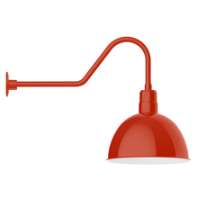 Montclair Light Works GNC117-26 - 16" Deep Bowl shade, gooseneck wall mount, Vermillion