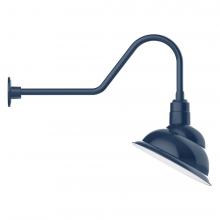 Montclair Light Works GNC122-50-L13 - 14" Emblem shade LED Gooseneck Wall mount, Navy