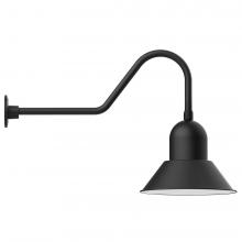 Montclair Light Works GNC124-41-L13 - 14" Prima shade, LED Gooseneck Wall mount, Black