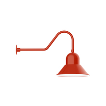 Montclair Light Works GNC125-26 - 16" Prima shade, gooseneck wall mount, Vermillion