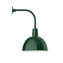 Montclair Light Works GNU117-42-L13 - 16" Deep Bowl shade, LED Curved Arm Wall mount, Forest Green