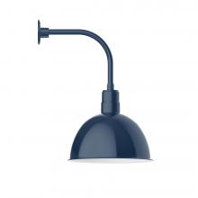 Montclair Light Works GNU117-50-L13 - 16" Deep Bowl shade, LED Curved Arm Wall mount, Navy