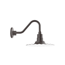 Montclair Light Works GNV158-51 - 12" Radial shade, Gooseneck wall mount, Architectural Bronze