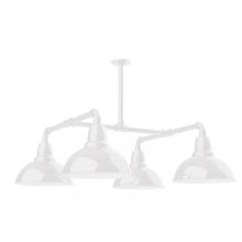 Montclair Light Works MSP106-44-T48-L12 - 12" Cafe shade, 4-light LED Stem Hung Pendant, White