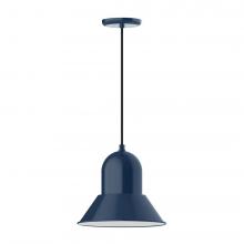 Montclair Light Works PEB123-50-C21-L12 - 12" Prima shade, LED Pendant with white cord and canopy, Navy