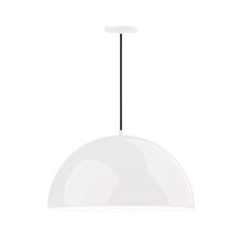 Montclair Light Works PEB229-44-44-C12-L14 - 24" XL Choices Shallow Dome Shade, medium base, gray solid fabric cord with canopy, White