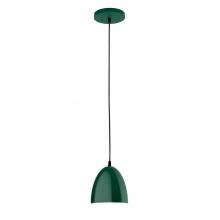 Montclair Light Works PEB417-42-C20-L10 - 6" J-Series shade, white solid fabric cord with canopy, Forest Green