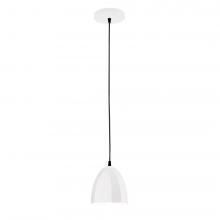 Montclair Light Works PEB417-44-L10 - 6" J-Series shade, black cord with canopy, White