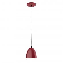 Montclair Light Works PEB417-55-C02-L10 - 6" J-Series shade, black solid fabric cord with canopy, Barn Red