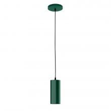 Montclair Light Works PEB418-42-C25-L10 - 3.5" J-Series shade, polished copper fabric cord with canopy, Forest Green