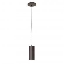 Montclair Light Works PEB418-51-C12-L10 - 3.5" J-Series shade, gray solid fabric cord with canopy, Architectural Bronze