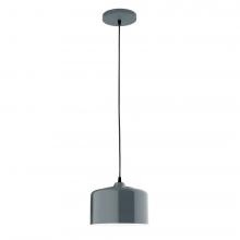 Montclair Light Works PEB419-40-C12-L10 - 8.5" J-Series shade, gray solid fabric cord with canopy, Slate Gray