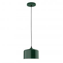 Montclair Light Works PEB419-42-C02-L10 - 8.5" J-Series shade, black solid fabric cord with canopy, Forest Green