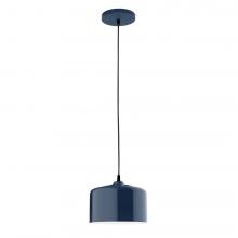 Montclair Light Works PEB419-50-C16-L10 - 8.5" J-Series shade, navy mini tweed fabric cord with canopy, Navy