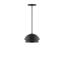 Montclair Light Works PEBX445-41-C21-L10 - 10" Nest LED Pendant, white cord with canopy, Black