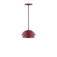 Montclair Light Works PEBX445-55-C21-L10 - 10" Nest LED Pendant, white cord with canopy, Barn Red