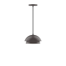 Montclair Light Works PEBX445-57-C21 - 10" Nest Pendant, white cord with canopy, Bronze Matte