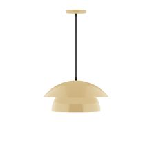 Montclair Light Works PEBX446-17-C26-L12 - 16" Nest LED Pendant, ivory fabric cord with canopy, Ivory