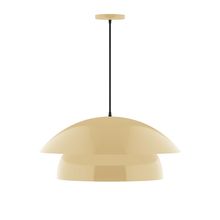 Montclair Light Works PEBX447-17-C26-L13 - 24" Nest LED Pendant, ivory fabric cord with canopy, Ivory