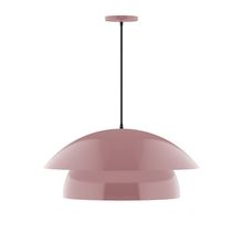 Montclair Light Works PEBX447-20-C20-L13 - 24" Nest LED Pendant, white fabric cord with canopy, Mauve