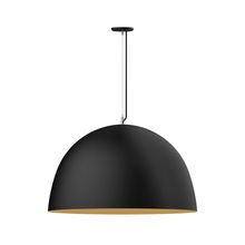 Montclair Light Works PEG215-41-75-C02-L14 - 36" XL Choices Deep Dome Shade, medium base, SS cable, black solid fabric cord with canopy