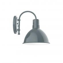 Montclair Light Works SCC115-40-G05 - 10" Deep Bowl shade, wall mount sconce with clear glass and guard, Slate Gray