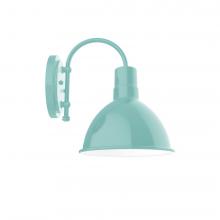 Montclair Light Works SCC115-48-G05 - 10" Deep Bowl shade, wall mount sconce with clear glass and guard, Sea Green