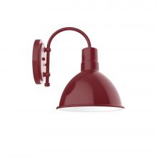 Montclair Light Works SCC115-55-W10 - 10" Deep Bowl shade wall mount sconce with wire grill, Barn Red