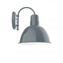 Montclair Light Works SCC116-40-G06 - 12" Deep Bowl shade, wall mount sconce with Frosted Glass and guard, Slate Gray