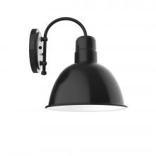 Montclair Light Works SCC116-41-G06 - 12" Deep Bowl shade, wall mount sconce with Frosted Glass and guard, Black