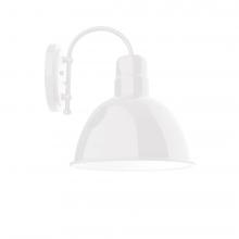 Montclair Light Works SCC116-44-G06 - 12" Deep Bowl shade, wall mount sconce with Frosted Glass and guard, White