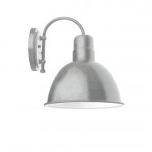 Montclair Light Works SCC116-49-G06 - 12" Deep Bowl shade, wall mount sconce with Frosted Glass and guard, Painted Galvanized