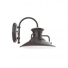 Montclair Light Works SCC142-51-G06 - 12" Homestead shade, wall mount sconce with Frosted Glass and guard, Architectural Bronze