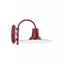 Montclair Light Works SCC158-55-G06 - 12" Radial shade, wall mount sconce with Frosted Glass and guard, Barn Red