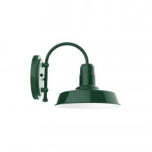 Montclair Light Works SCC181-42-W10-L12 - 10" Warehouse shade wall mount sconce with wire grill, Forest Green