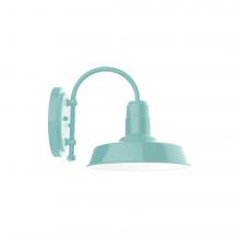 Montclair Light Works SCC181-48-G06 - 10" Warehouse shade, wall mount sconce with Frosted Glass and guard, Sea Green